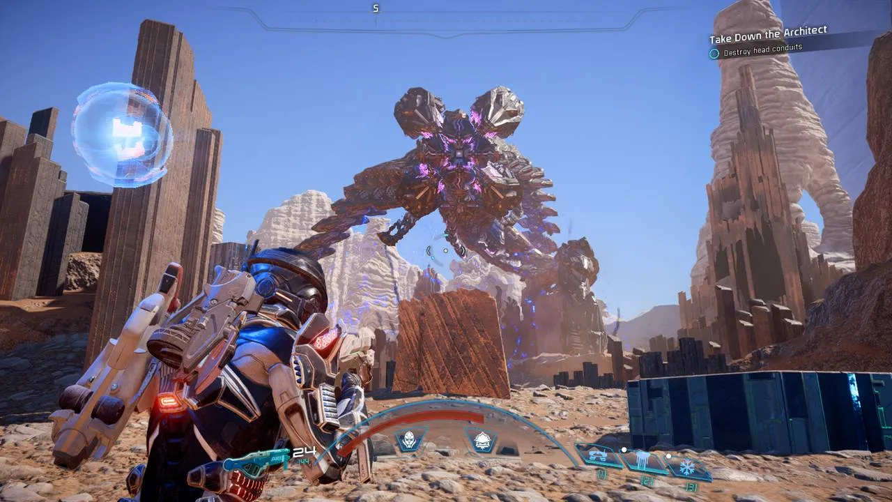alt text depicting Ryder looking out at the Andromeda galaxy