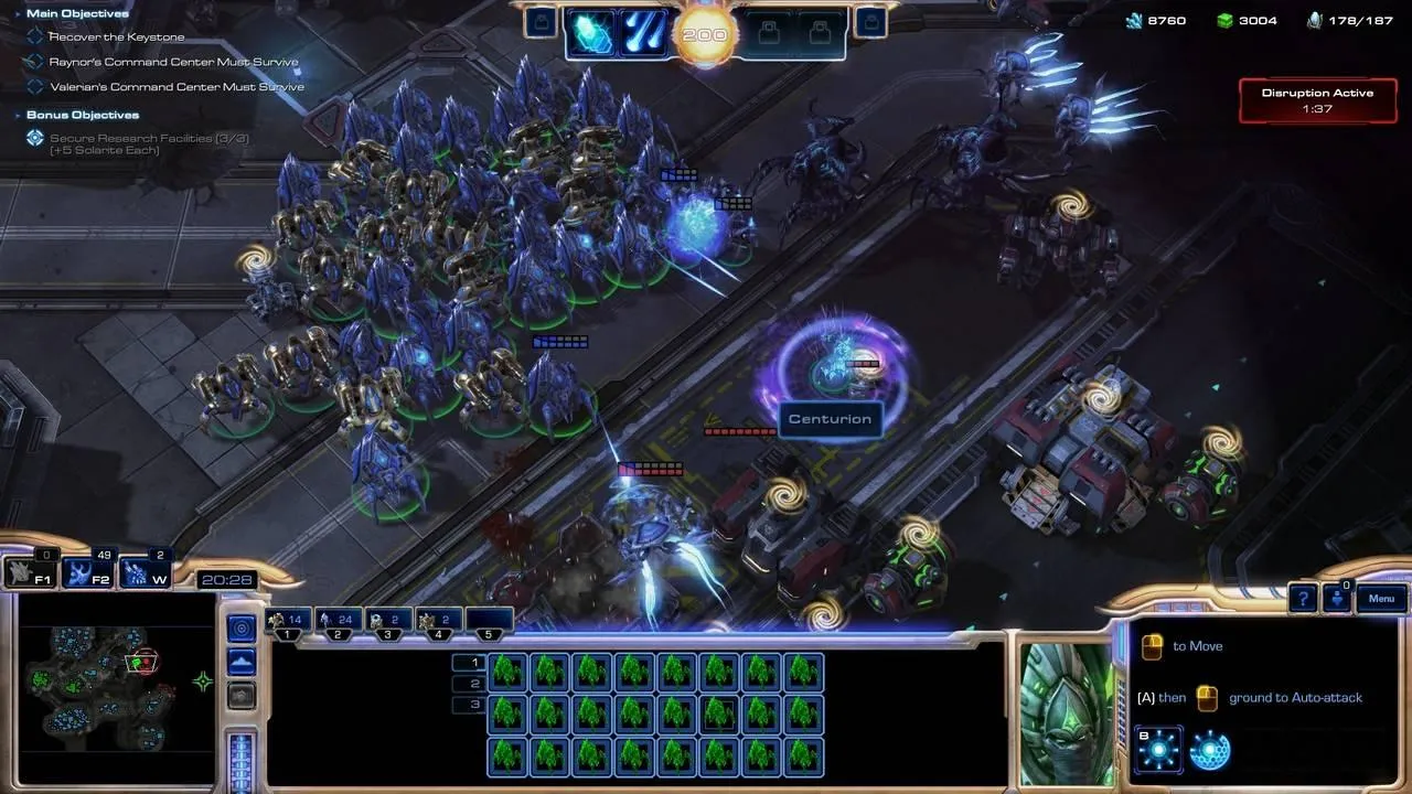 alt text describing a Protoss base under attack