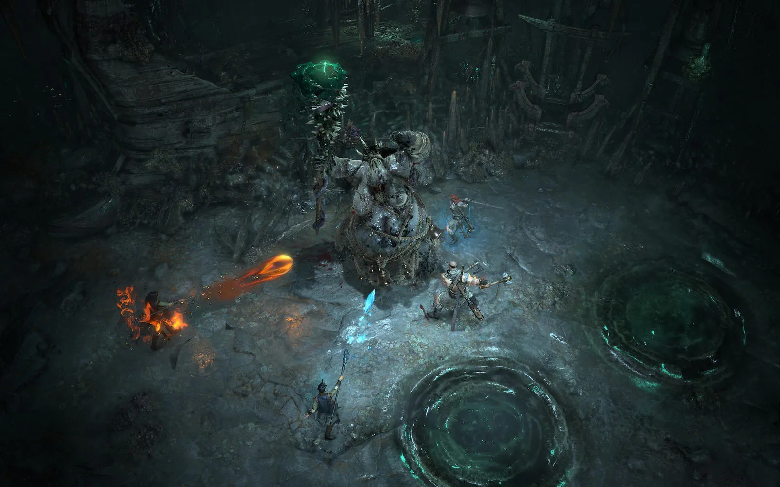 alt text describing an expansive view of the Diablo IV game world