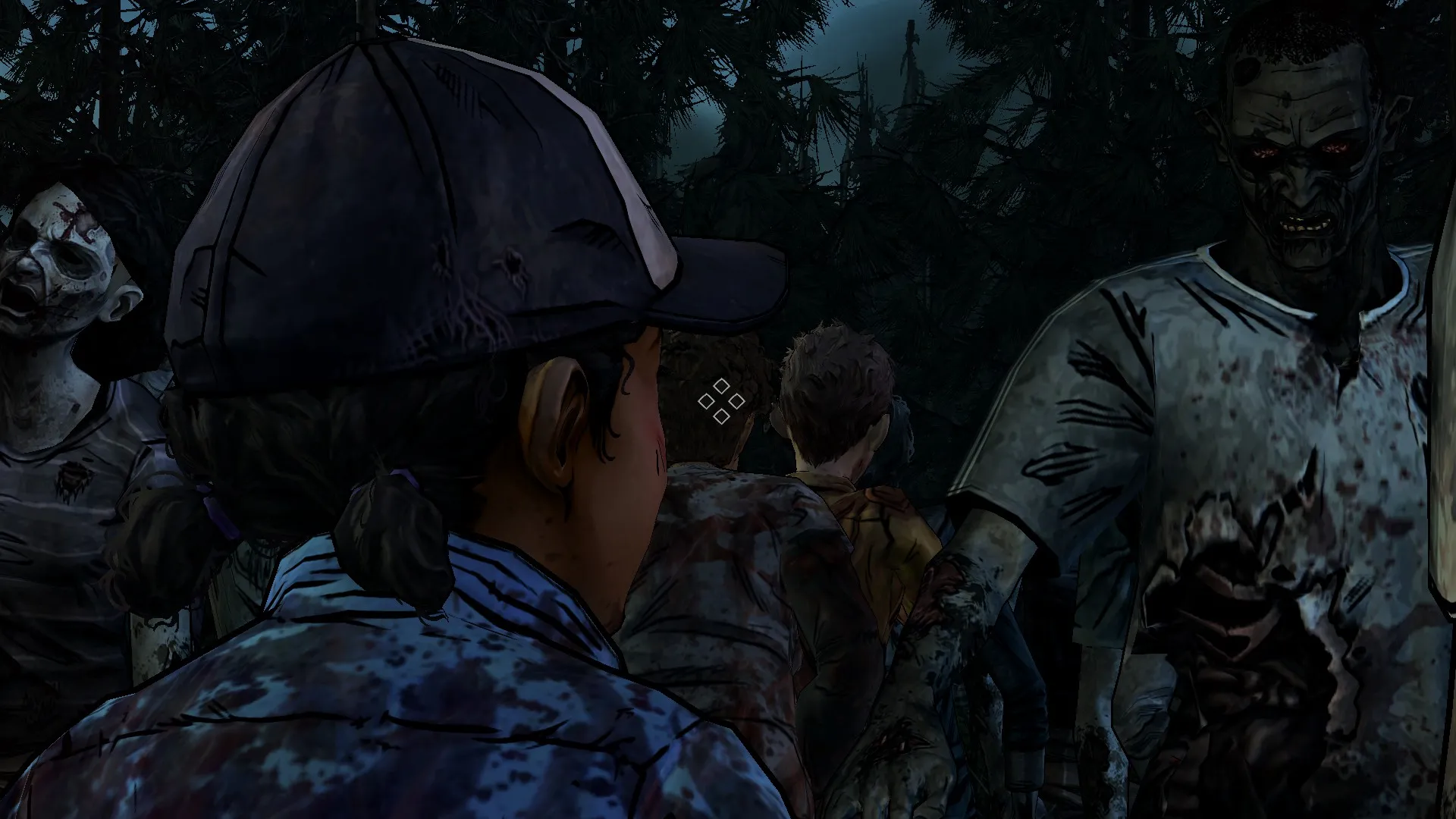 alt text describing clementine looking distressed
