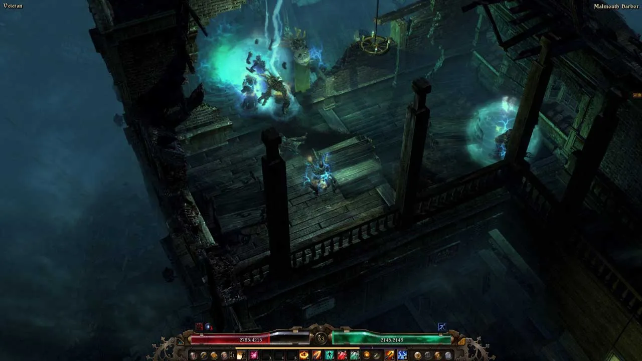 alt text describing grim dawn ashes of malmouth screenshot showing two characters seemingly talking