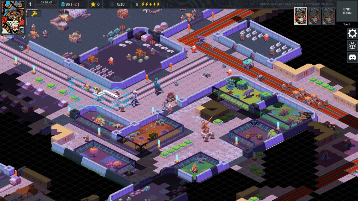 alt text describing image: Cantata displaying the game's interface and unit management options