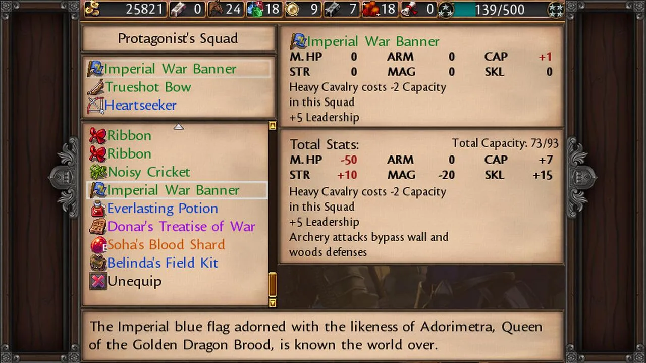 alt text describing image of gameplay showing unit stats and information