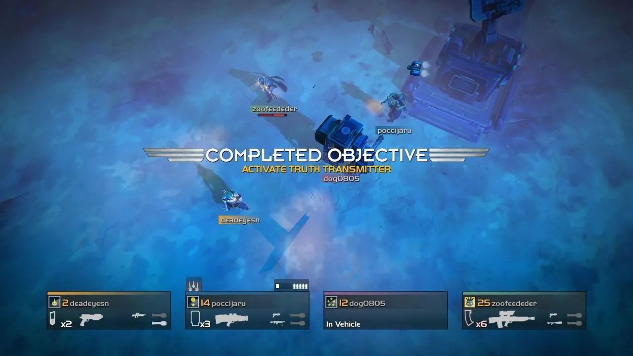 alt text describing image of soldiers fighting aliens in a dark environment