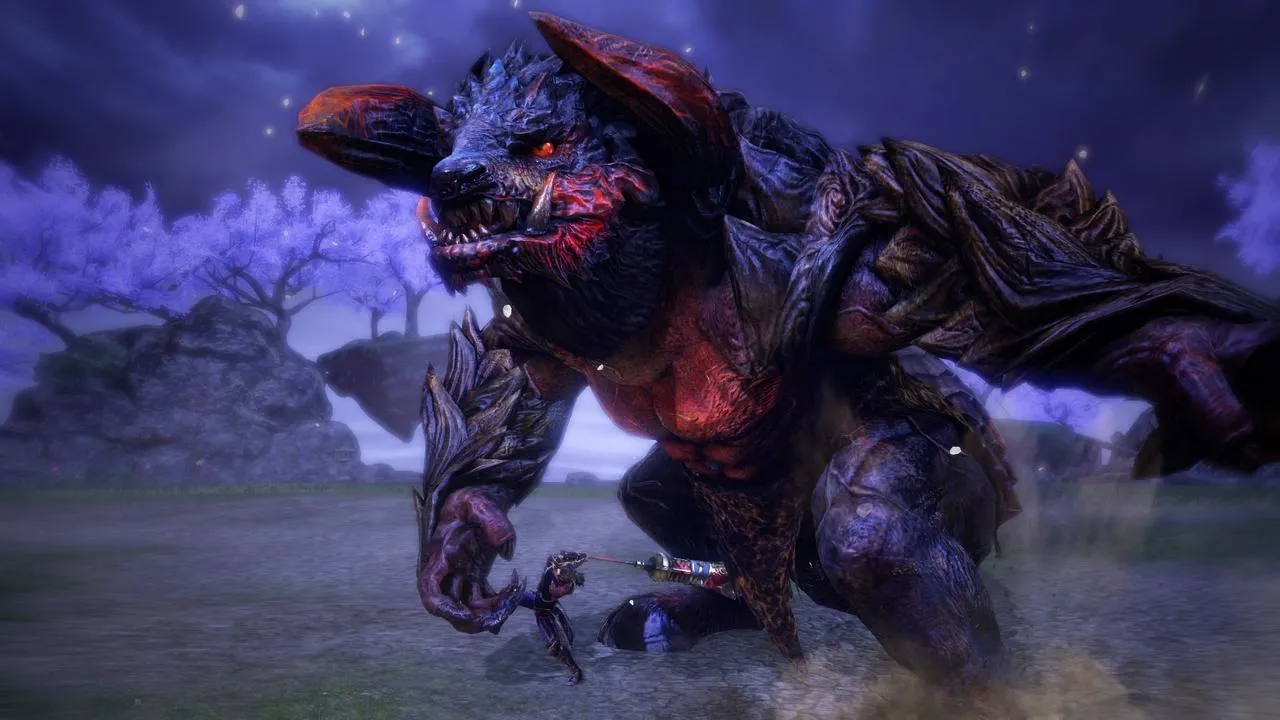 alt text describing opening scene with character and oni