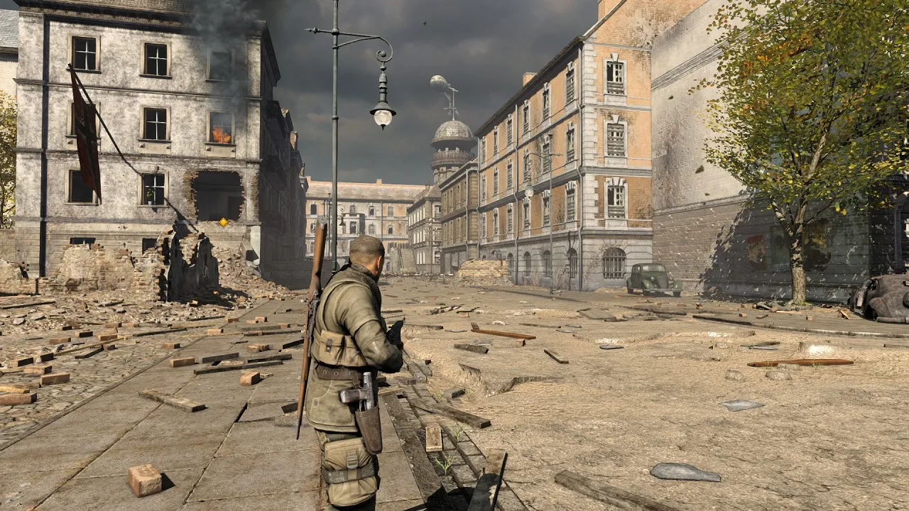alt text describing the cover art of Sniper Elite V2 Remastered