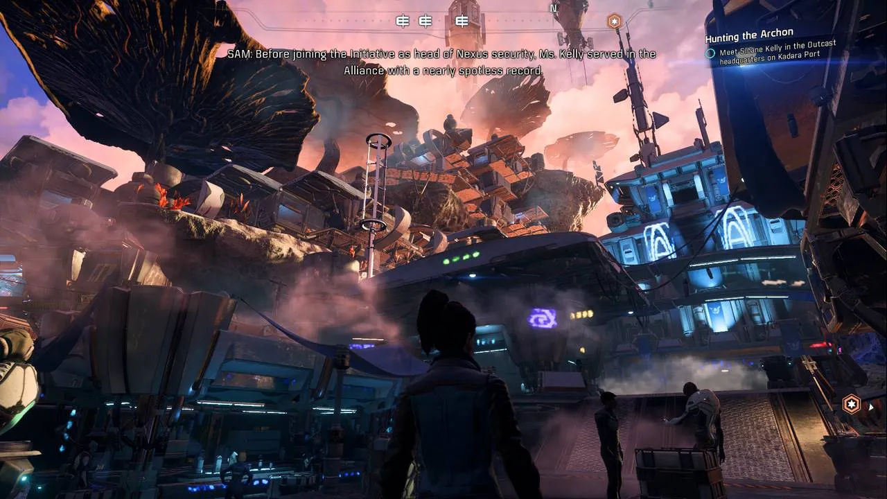 alt text describing the open world environment in Mass Effect Andromeda
