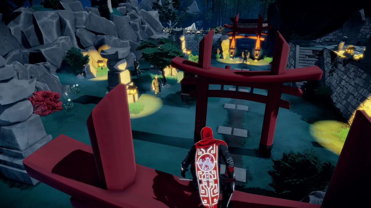alt text describing the visual art style of Aragami inspired by Japanese aesthetics