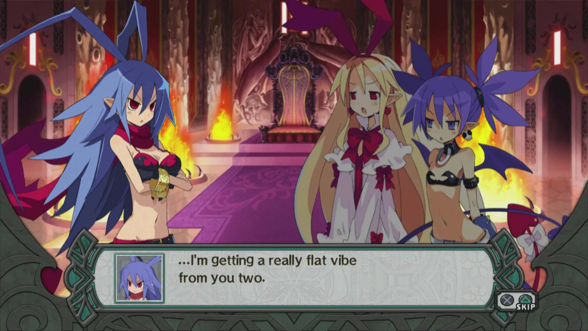 alt text: Disgaea D2 gameplay screenshot showcasing the vibrant and colorful world.