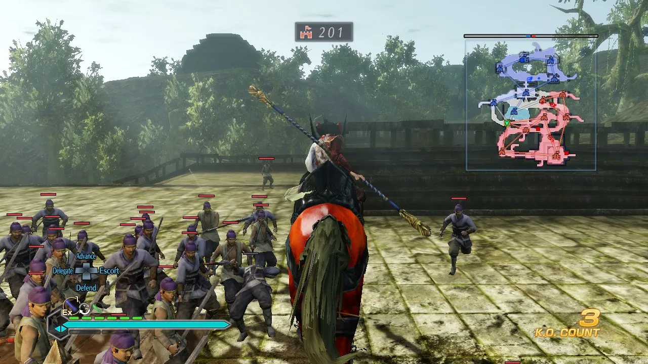 alt text: Dynasty Warriors 8 Empires gameplay featuring large scale battles.