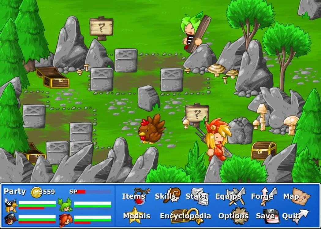 alt text: Epic Battle Fantasy 4 battle scene highlighting the dynamic animations and visual effects.