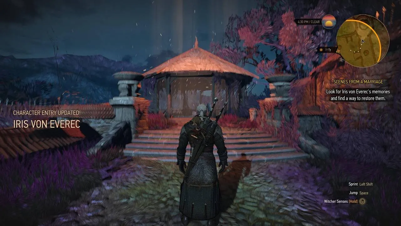 alt text: Geralt facing off against a powerful enemy in The Witcher 3: Hearts of Stone