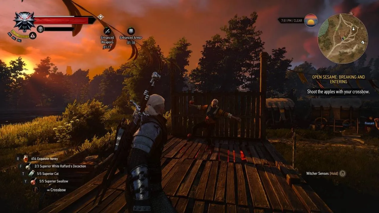 alt text: Geralt fighting a monster in The Witcher 3: Hearts of Stone