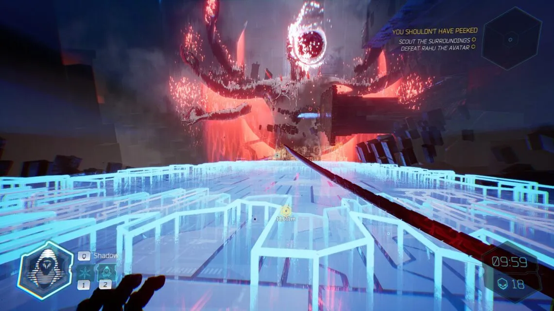 alt text: Ghostrunner 2 combat, Jack facing off against multiple enemies in a futuristic setting