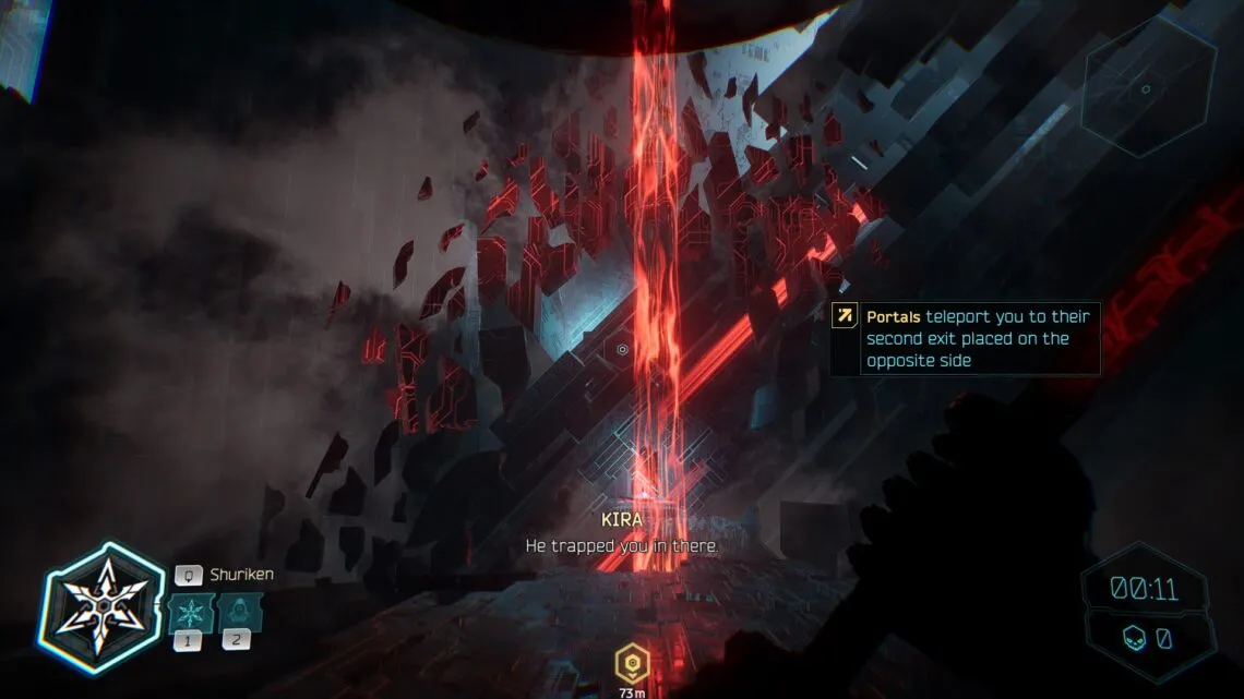 alt text: Ghostrunner 2, Jack interacting with another character