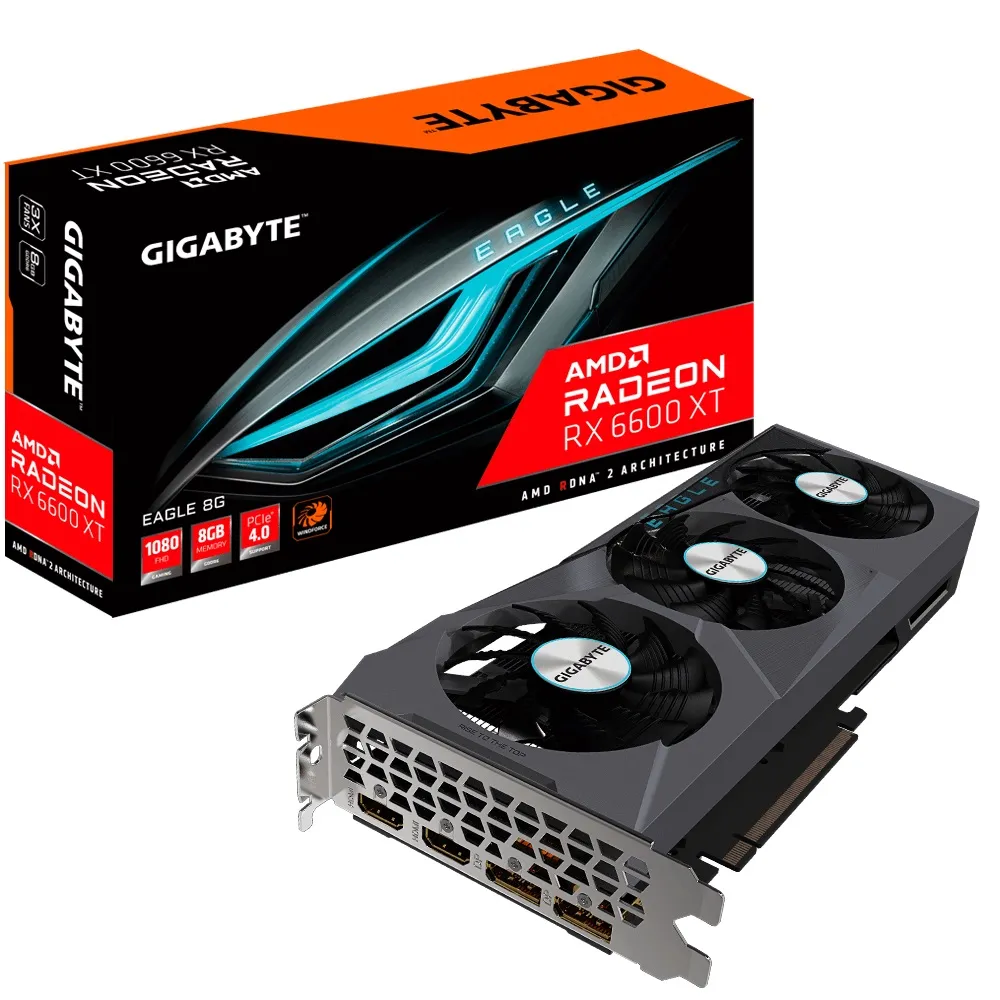 alt text: GIGABYTE Radeon RX 6600 XT EAGLE graphics card