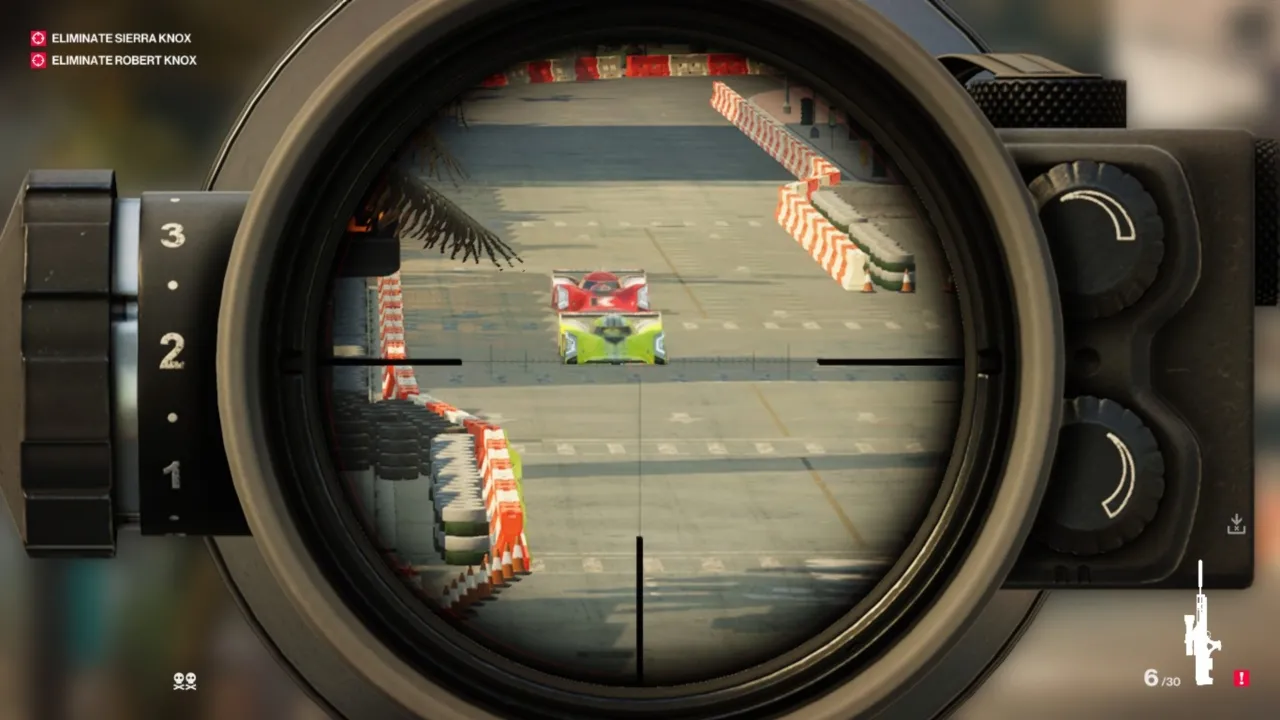 alt text: Hitman 2 gameplay screenshot displaying a vibrant Colombian jungle environment.