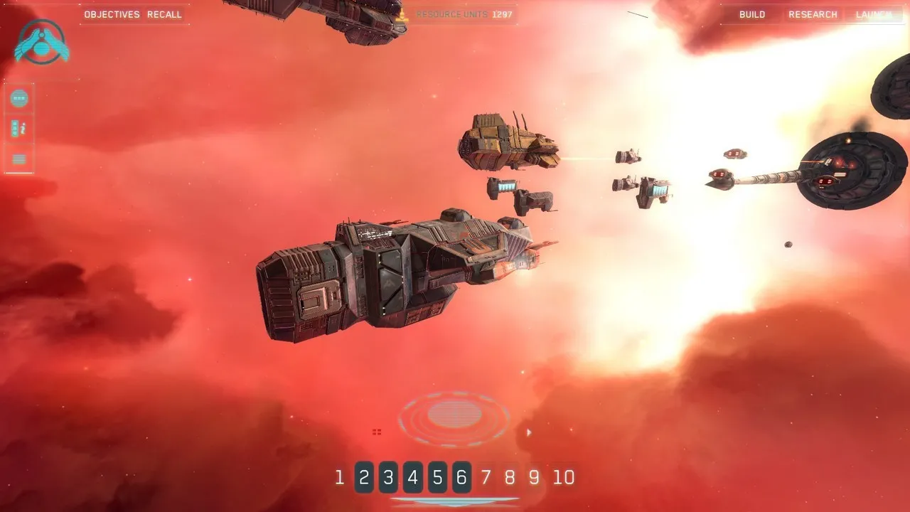 alt text: Homeworld Remastered Collection gameplay screenshot showcasing space combat.