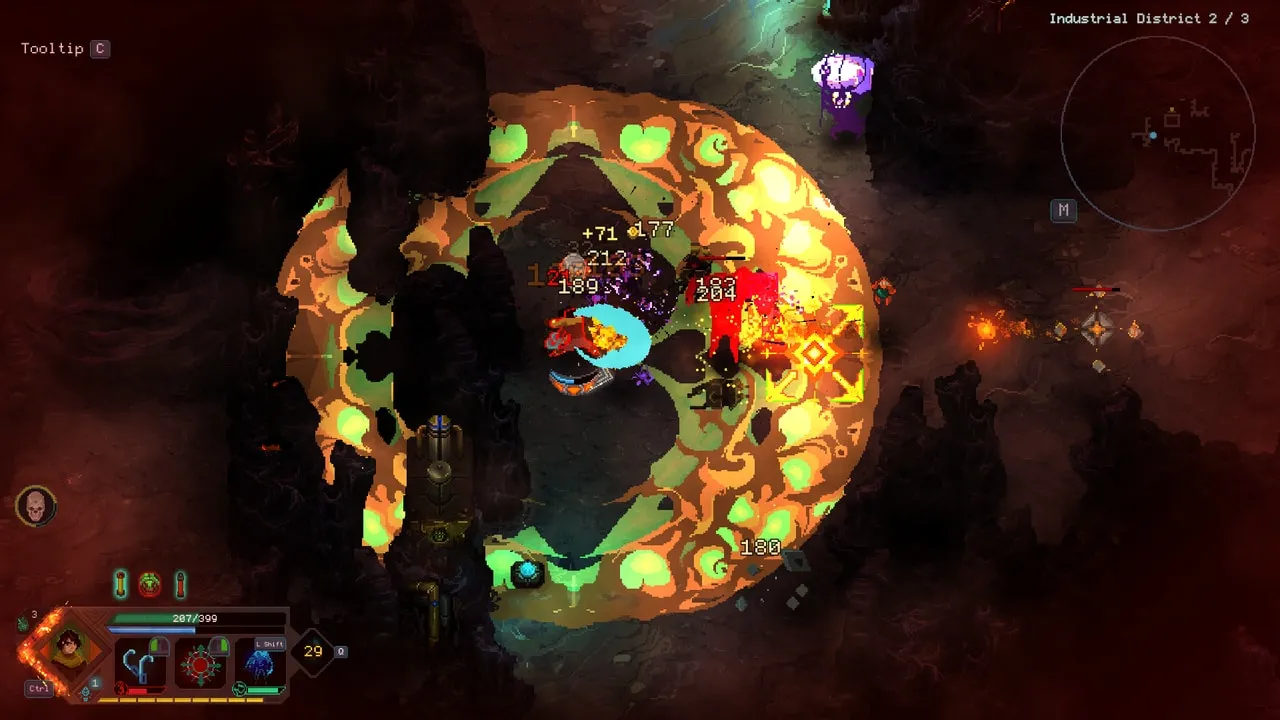 alt text: Image from Children of Morta showcasing the game's art style and characters in a dramatic scene.