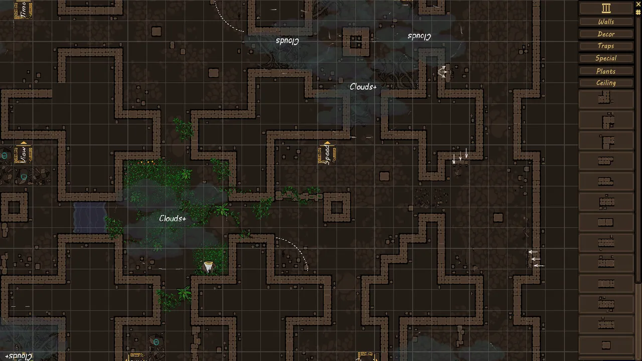 alt text: In-game screenshot from TAURONOS demonstrating the level editor tools and interface.