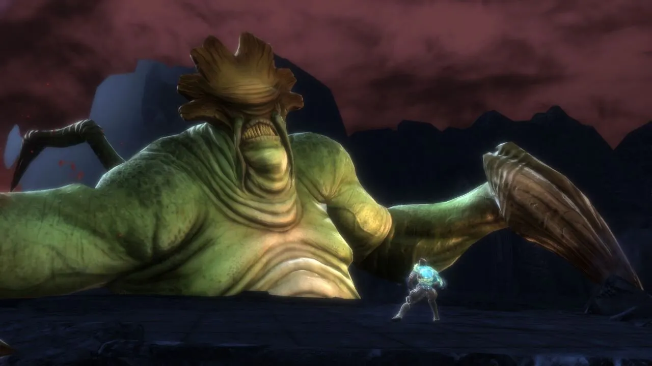 Alt text: Kingdoms of Amalur: Re-Reckoning screenshot displaying the character customization screen with options for race, deity, and appearance.
