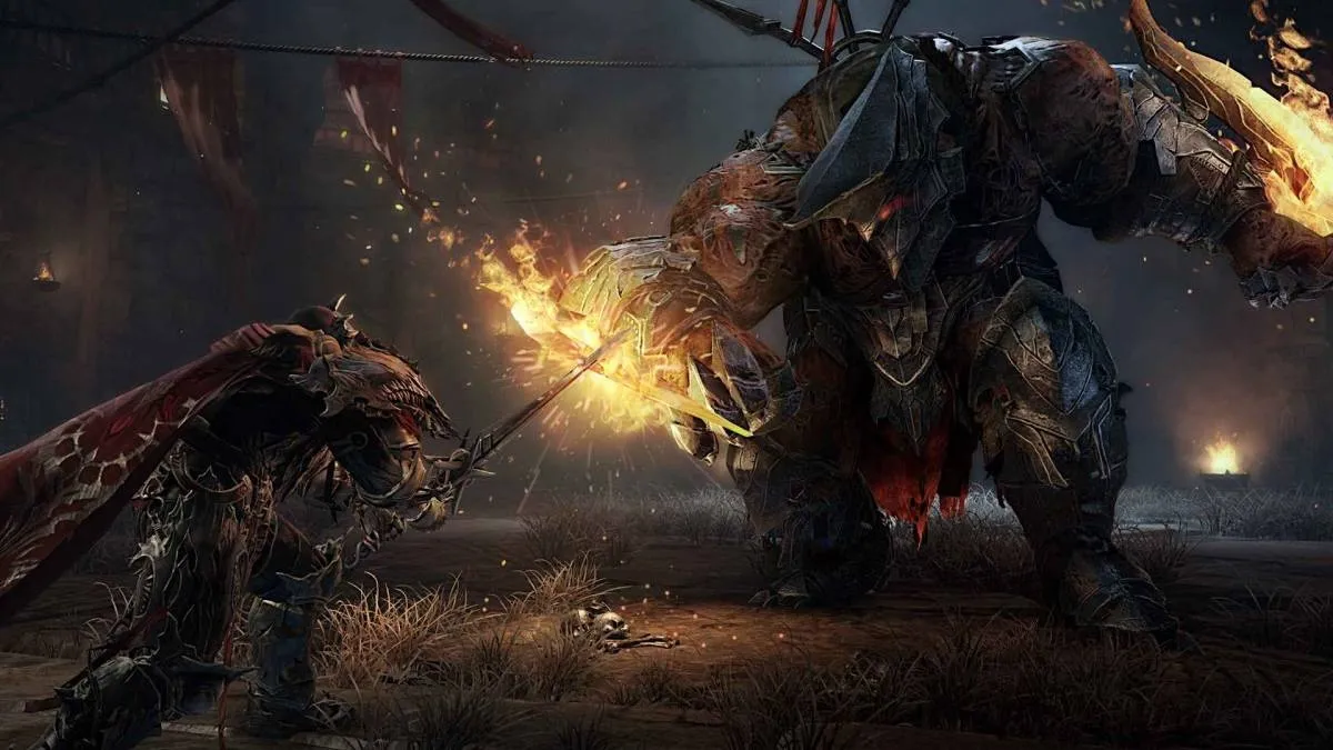 alt text: Lords of the Fallen gameplay screenshot displaying a visually stunning environment with detailed architecture and atmospheric lighting.