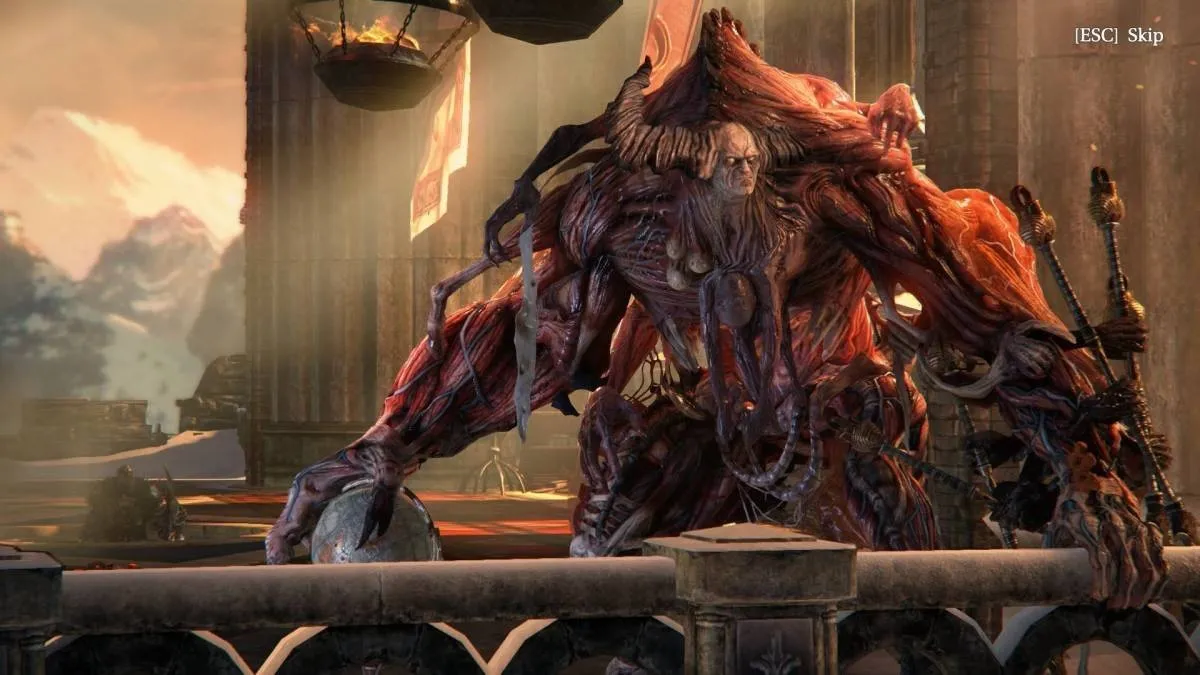 alt text: Lords of the Fallen gameplay screenshot highlighting the detailed and intricate design of the character's armor and weaponry.