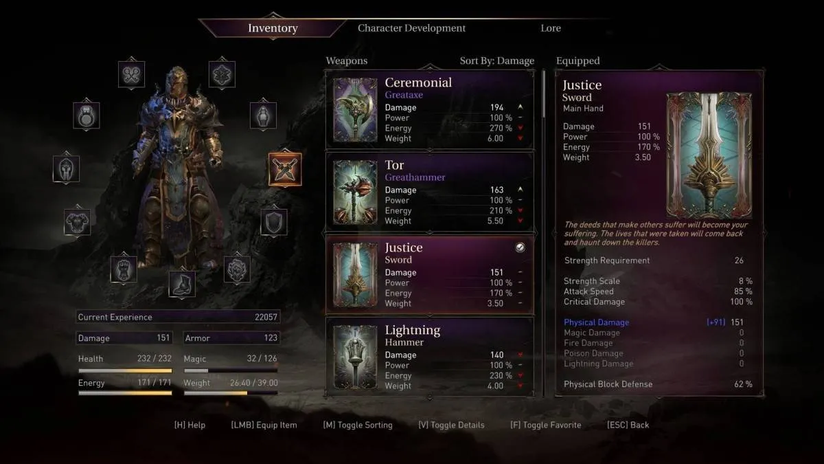 alt text: Lords of the Fallen gameplay screenshot illustrating the player character facing off against a monstrous boss creature.
