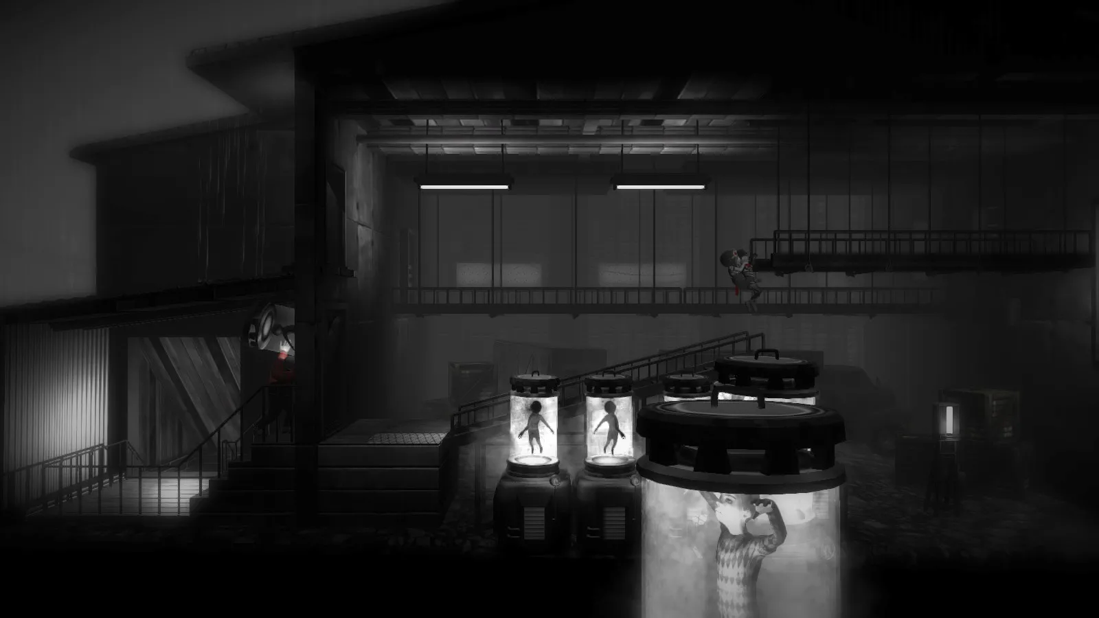 alt text: Monochroma gameplay screenshot demonstrating the puzzle-solving aspect of the game