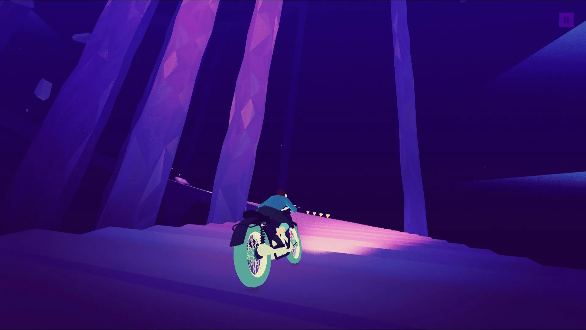 alt text: Sayonara Wild Hearts showcasing dreamlike visuals and The Fool on a longboard.