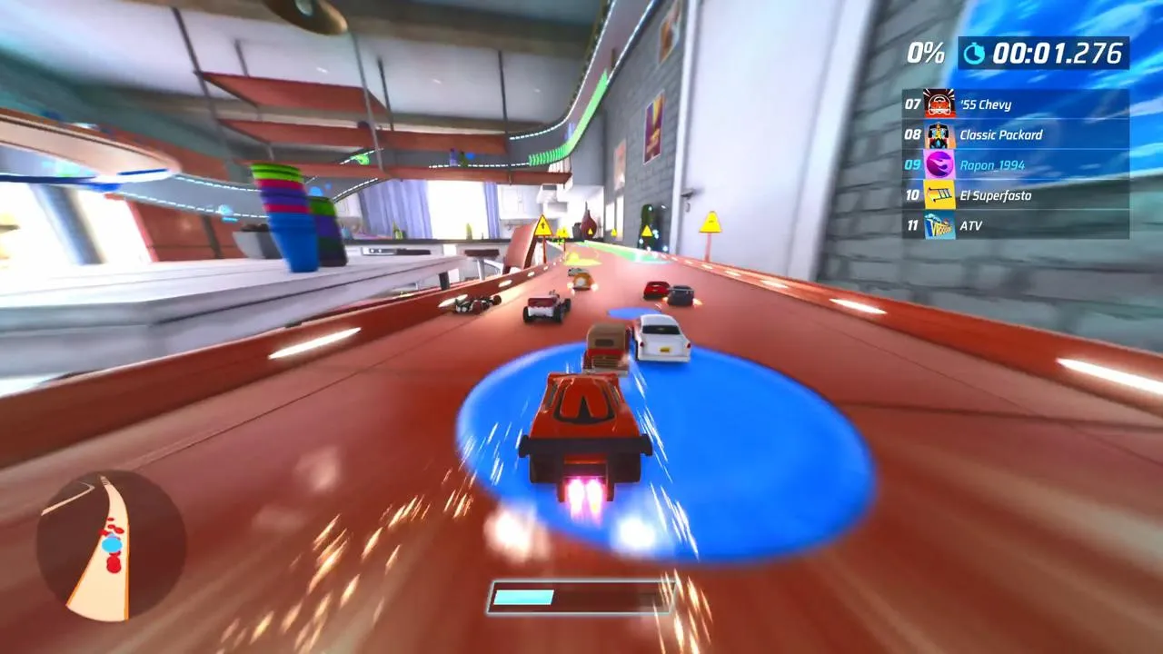 alt text: Screenshot from Hot Wheels Unleashed 2: Turbocharged showing the in-game menu or a cutscene featuring static comic book-style images