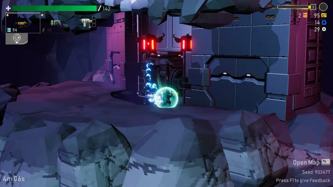 alt text: Screenshot of enemies in Orbital Bullet showcasing lack of visual variety.