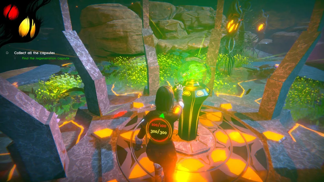 alt text: Seed of Life gameplay screenshot displaying the six unlockable ability capsules.
