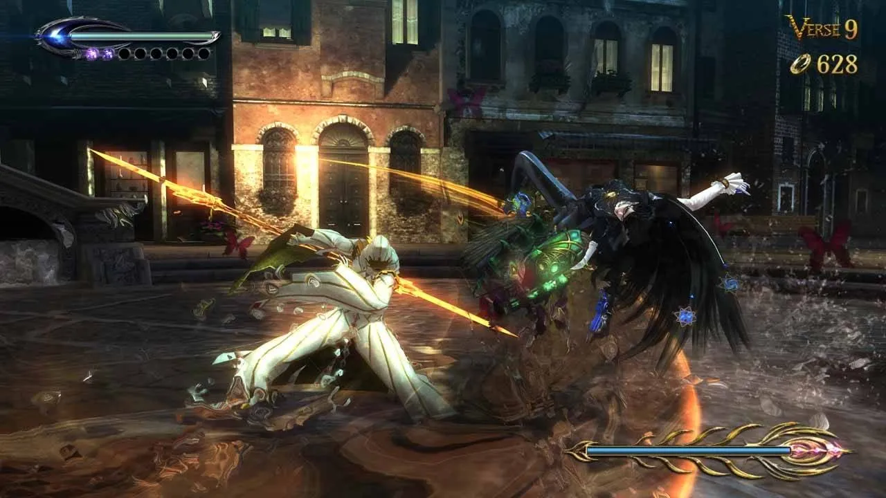 alt text showcasing Bayonetta in different costumes, highlighting the game's extensive customization options