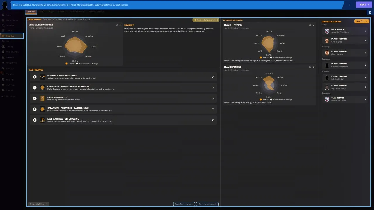 alt text showcasing the 3D match engine view of Football Manager 2024, displaying a match in progress with player models and stadium details visible
