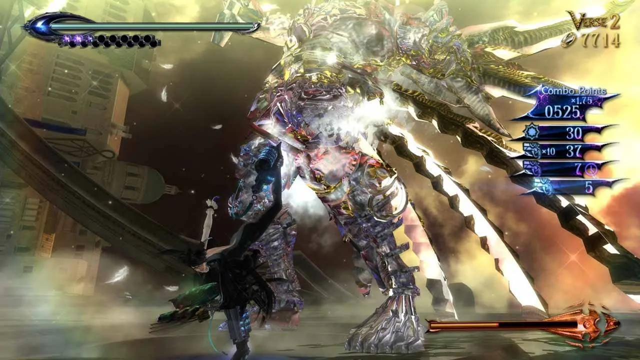 alt text showcasing the diverse weaponry available in Bayonetta 2, including swords, whips, and bows