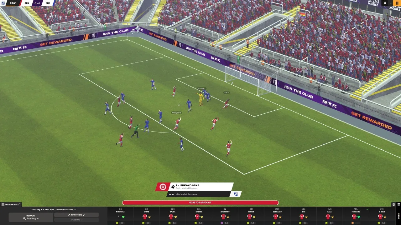 alt text showcasing the in-game tactics screen of Football Manager 2024, with various formation and player role options