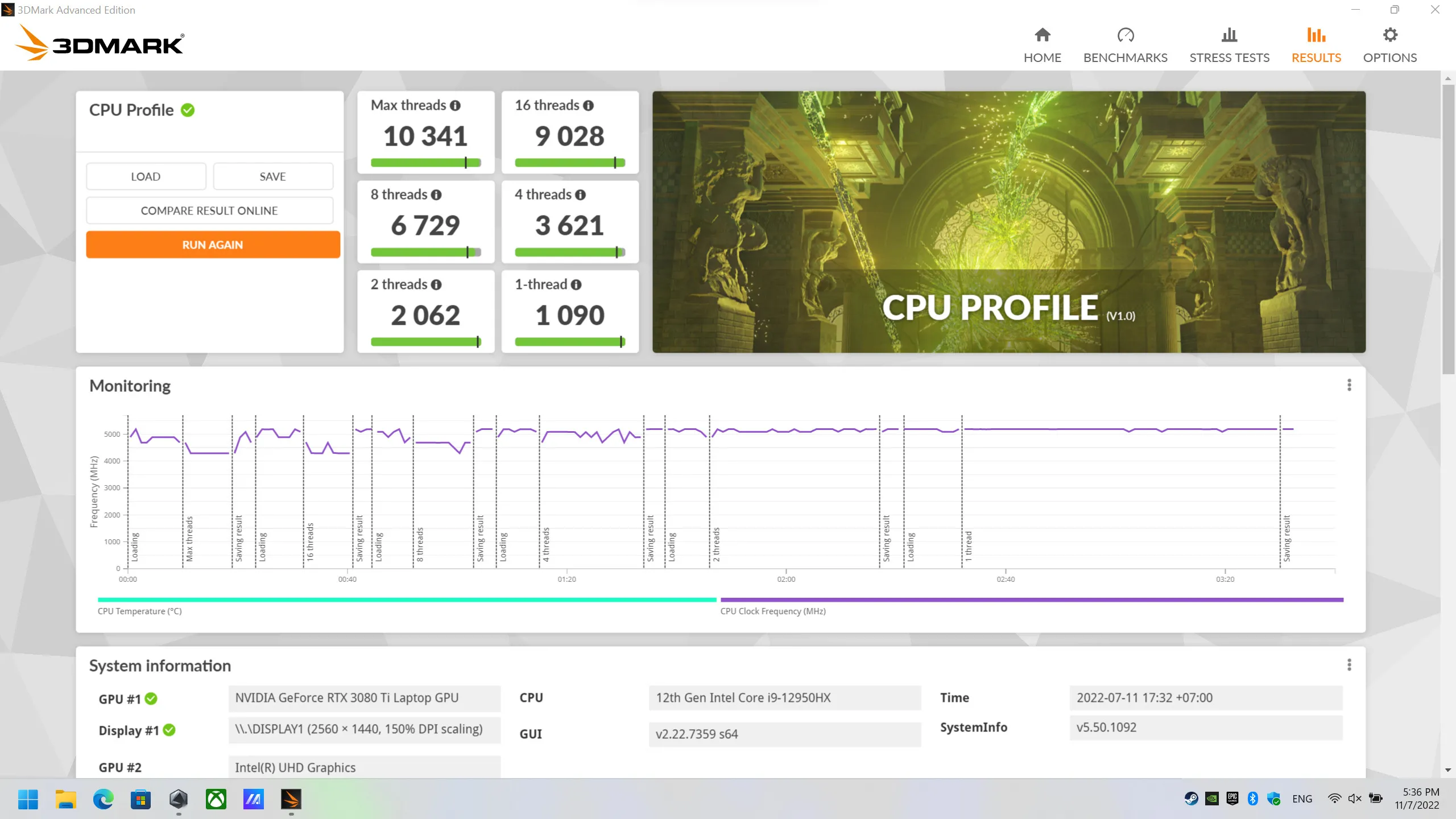 alt text showing 3DMark Fire Strike Extreme score