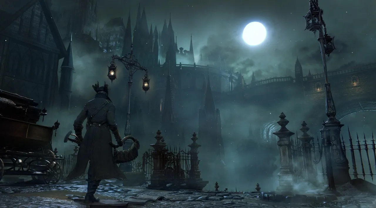 alt text showing a Bloodborne boss fight