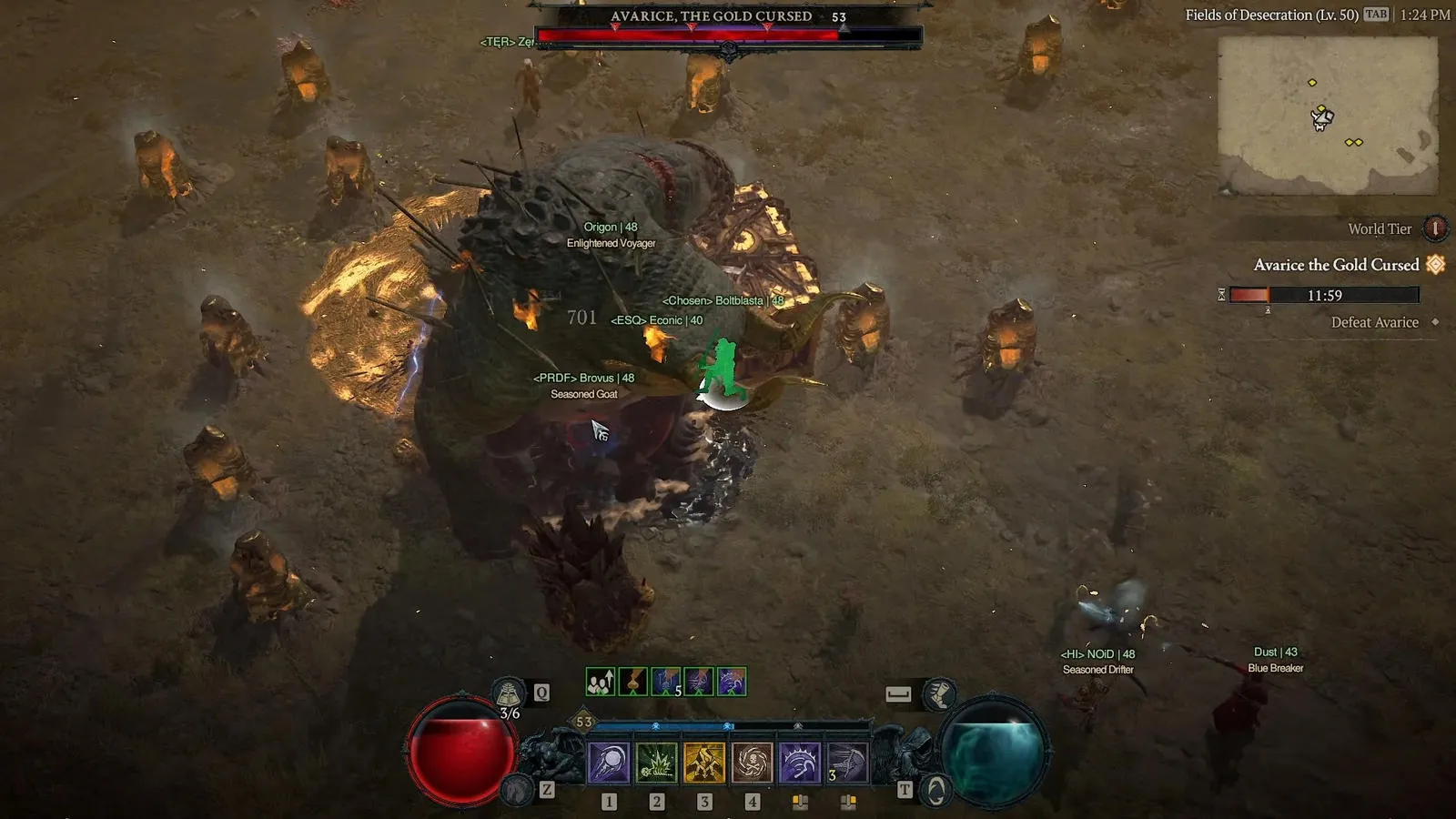 alt text showing a player interacting with an NPC in Diablo IV