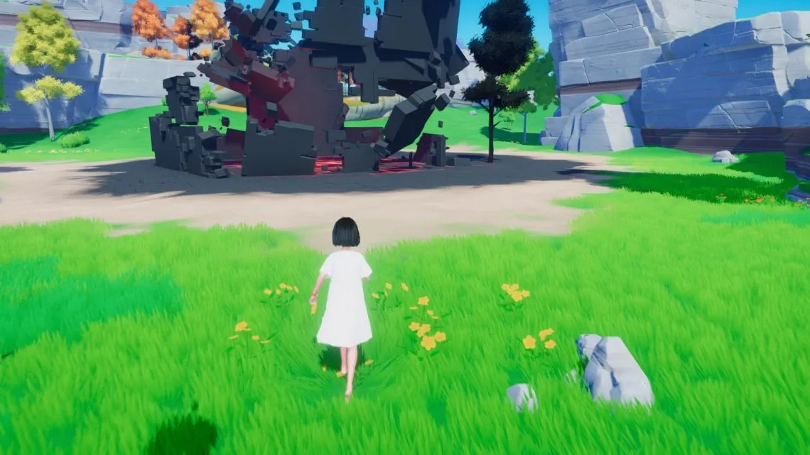 alt text showing a screenshot of gameplay in Ever Forward, highlighting the character Maya in the game environment