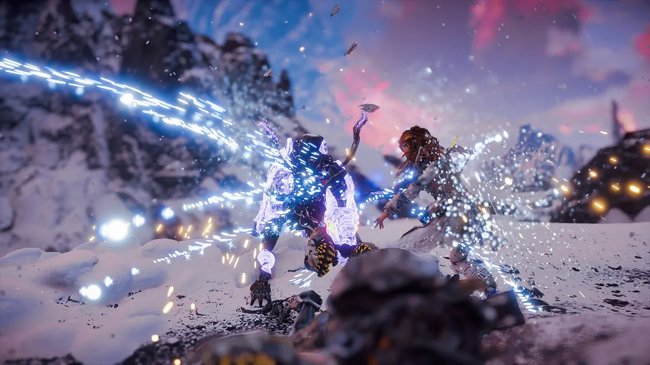 alt text showing aloy riding a machine