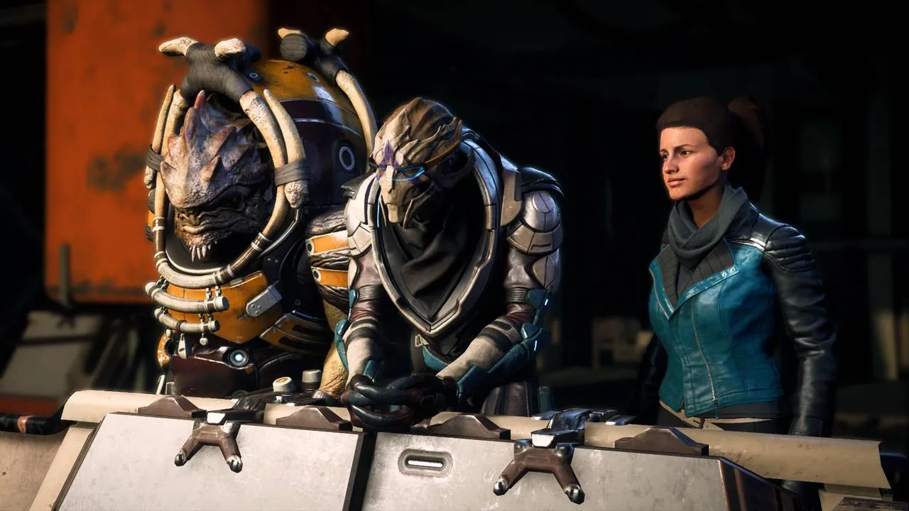 alt text showing Ryder and their squad in Mass Effect Andromeda