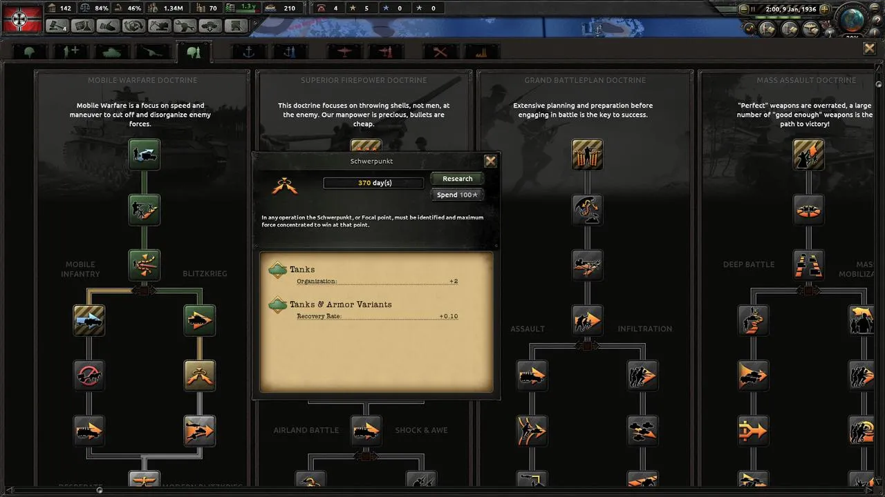 alt text showing the military interface with unit deployment and front lines