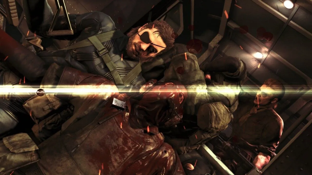 alt text: Snake aiming a pistol in Ground Zeroes.