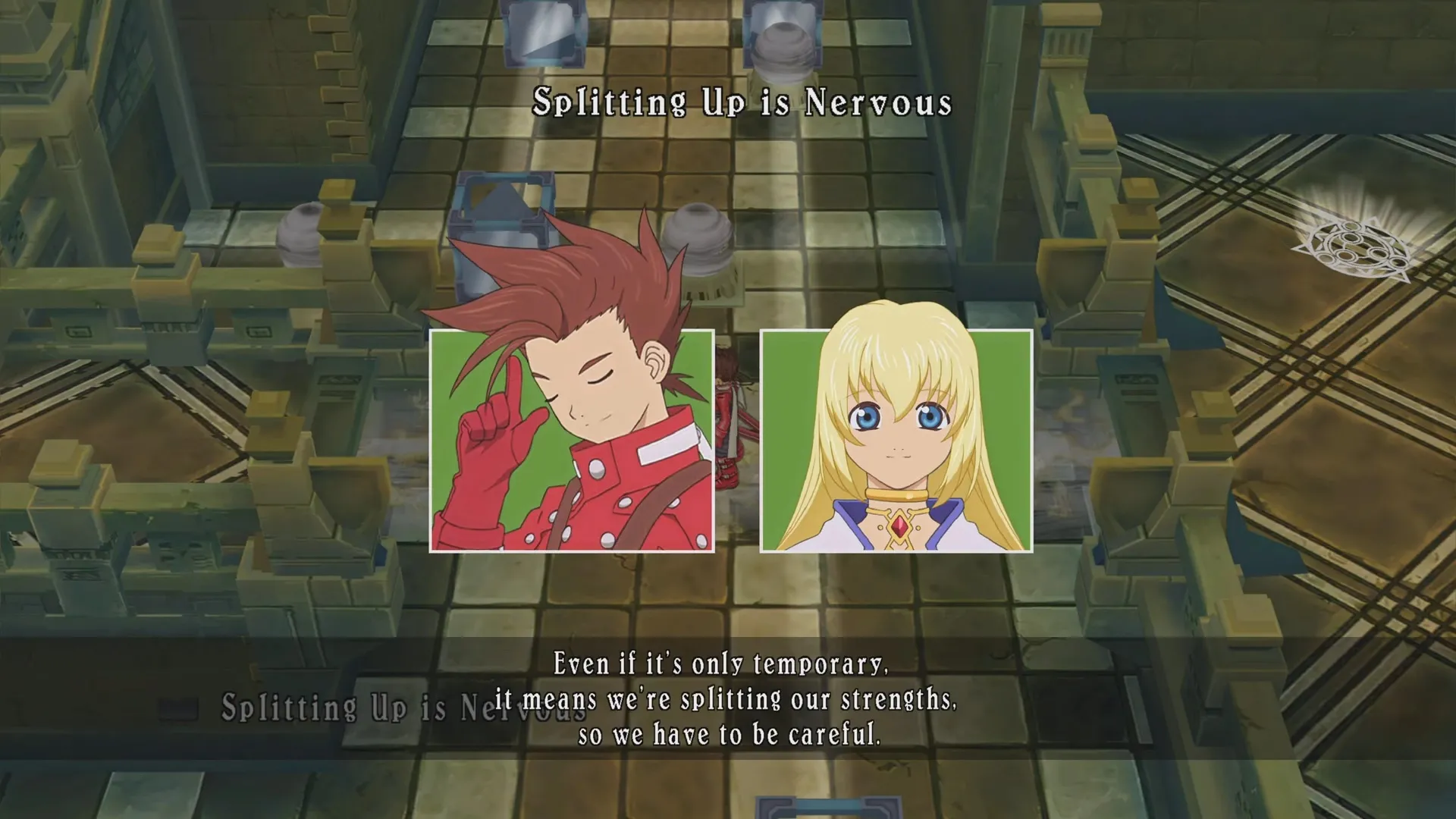 alt text: Tales of Symphonia Remastered - Lloyd battling a large, monstrous creature in a dynamic combat scene.