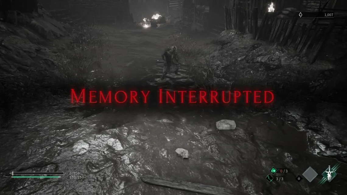 alt text: Thymesia gameplay screenshot showing the environment