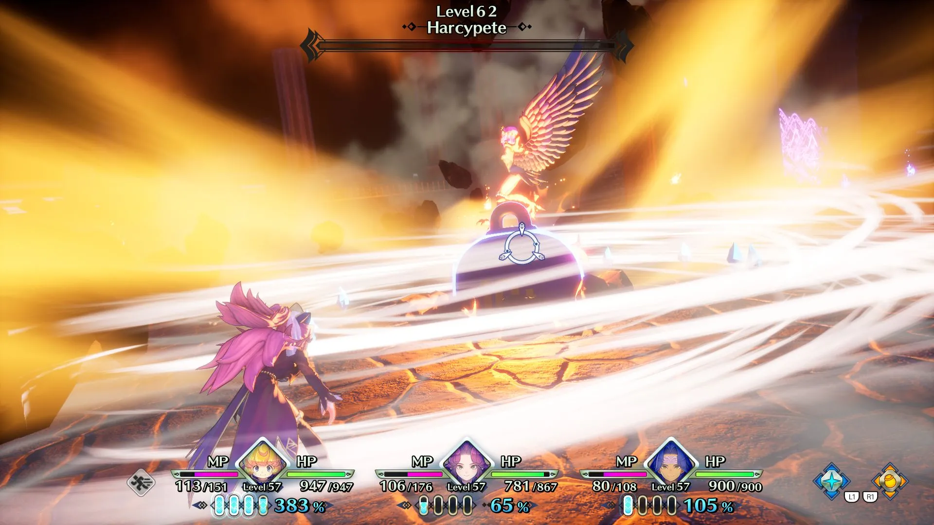 alt text: Trials of Mana remake combat screenshot showing the CS gauge and character abilities