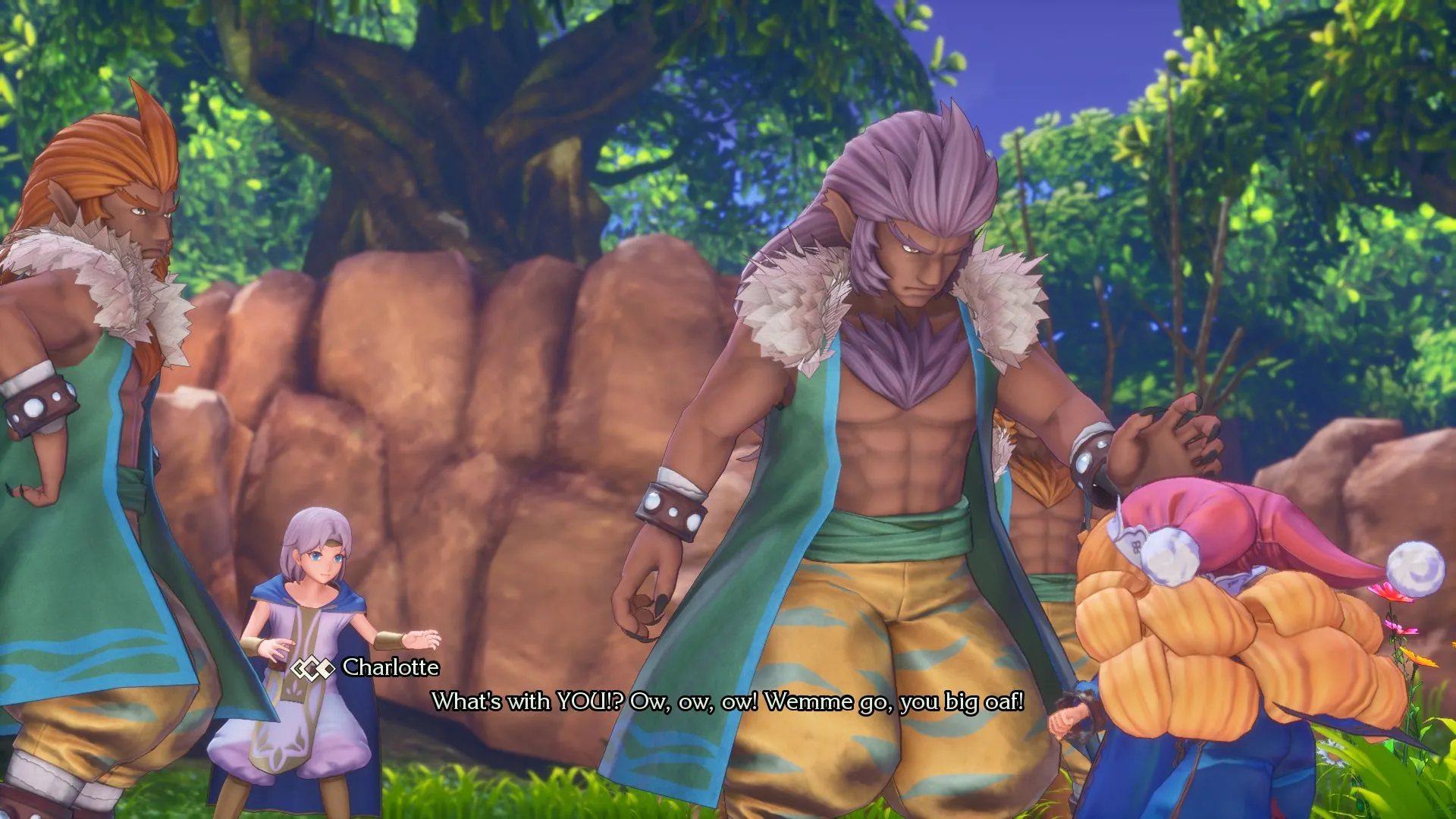 alt text: Trials of Mana remake screenshot showcasing a memorable scene with updated graphics and camera angles
