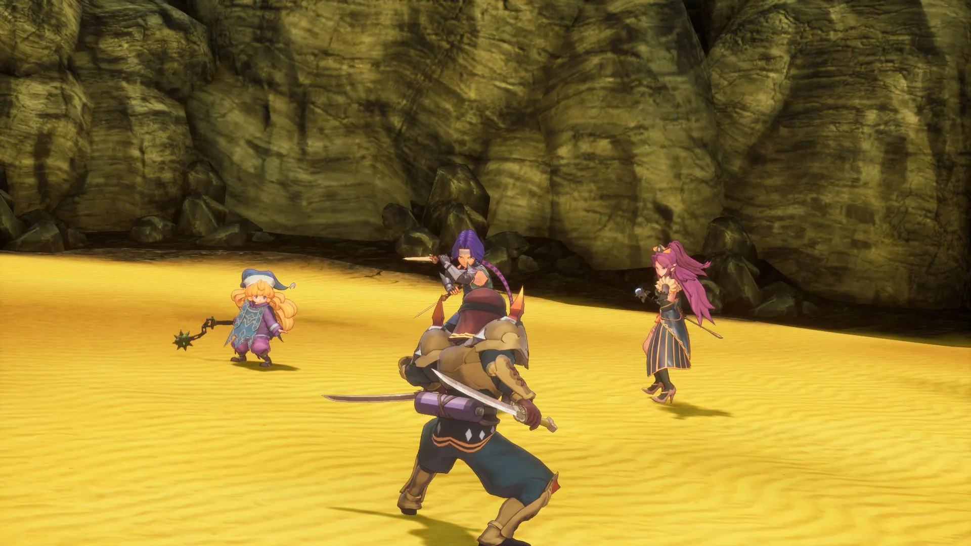 alt text: Trials of Mana remake screenshot showing the character selection screen and available party members